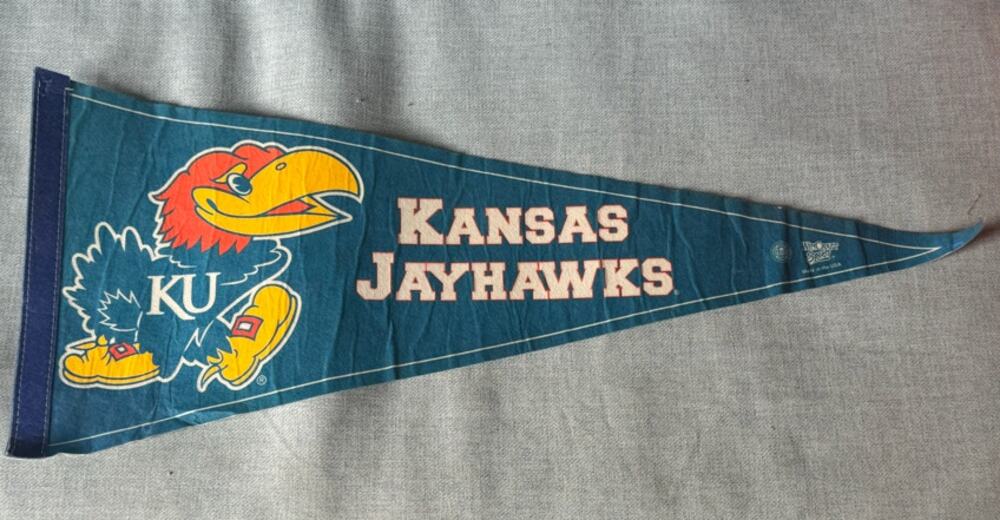 Vintage Kansas Jayhawks KU NCAA Full Size Pennant College Decor